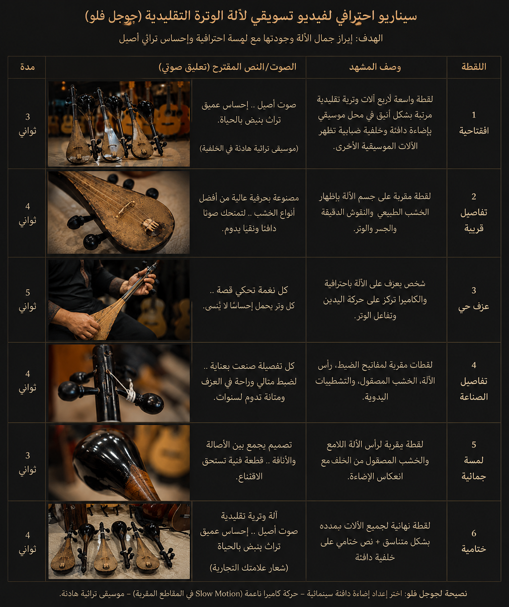 آلة لوتار مغربية أصيلة مصنوعة يدوياً من خشب الكركاع الفاخر