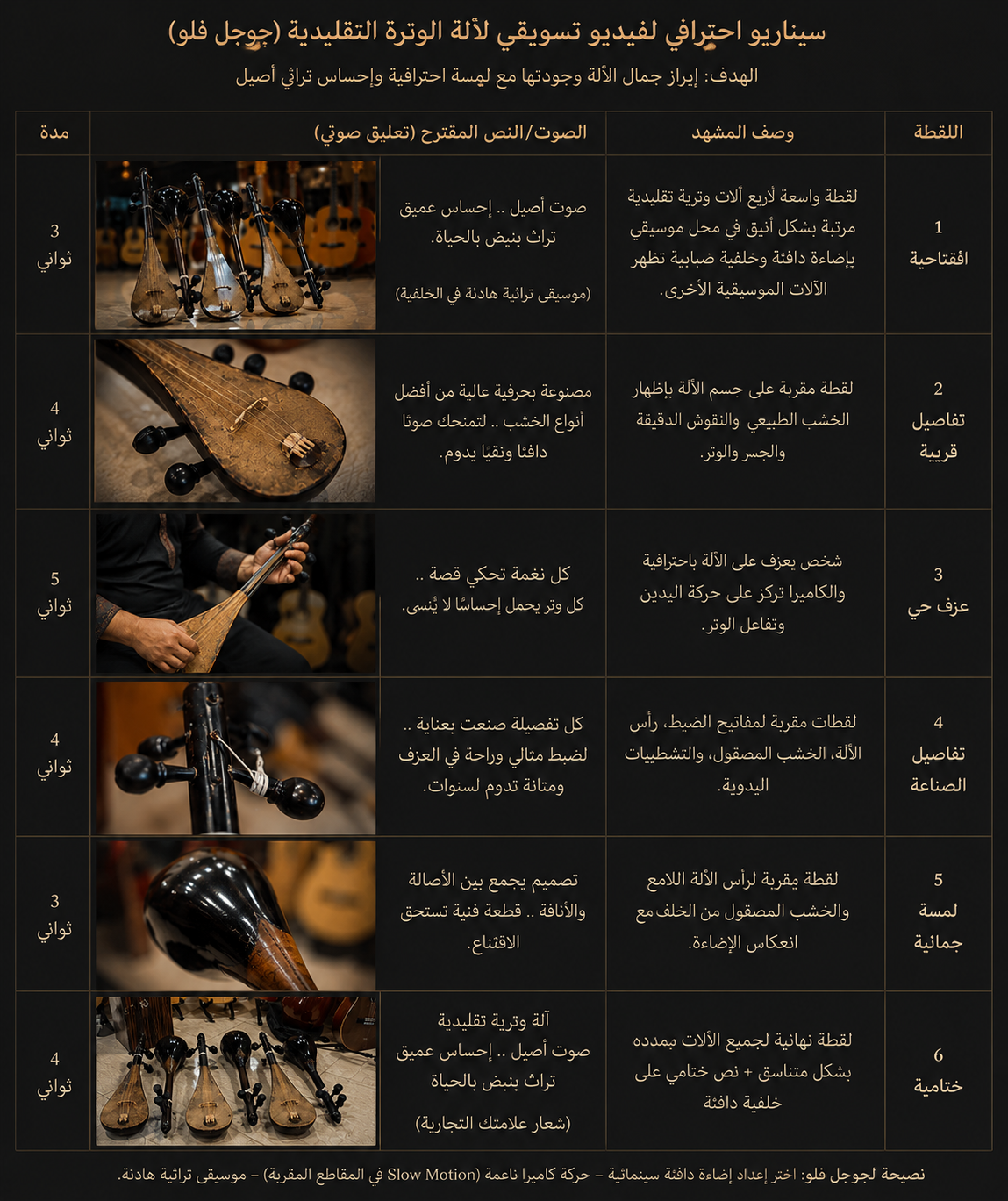آلة لوتار مغربية أصيلة مصنوعة يدوياً من خشب الكركاع الفاخر